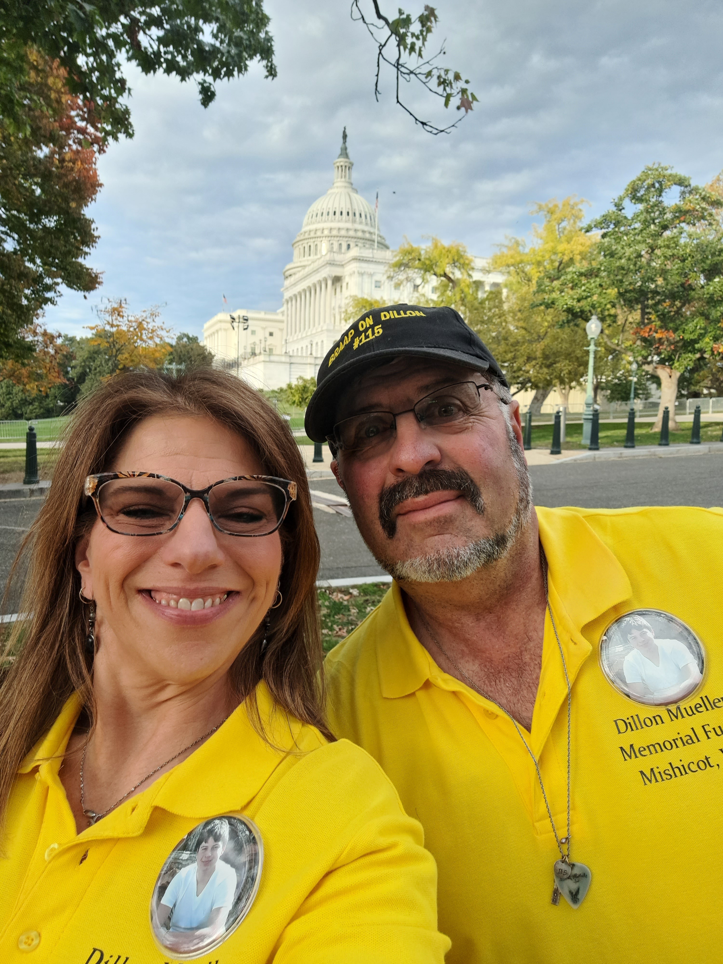 George & Angel Mueller. October trip to Washington DC to promote Dillon's Law